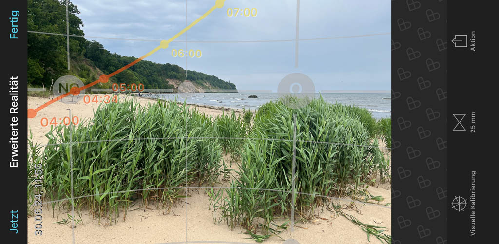 Analyse des Sonnenverlaufs am Südstrand mit der PhotoPills-App